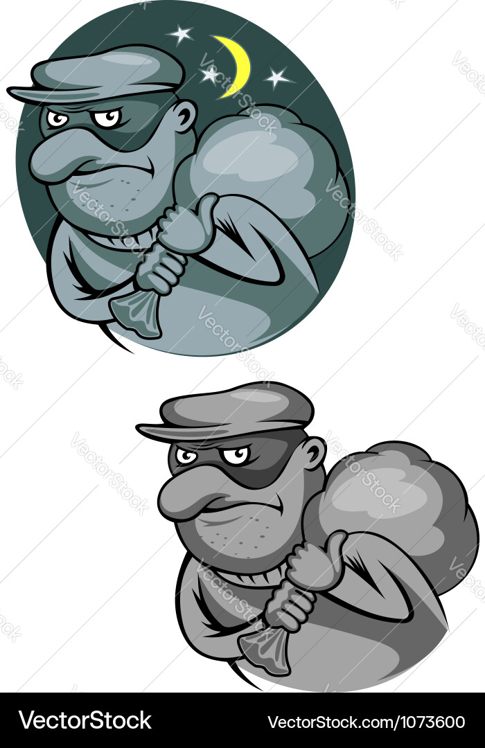 Criminal Masked Thief Vector Image