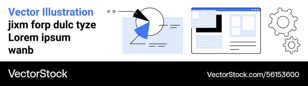 Data chart web interface and gear mechanisms Data chart web interface and gear mechanisms vector image