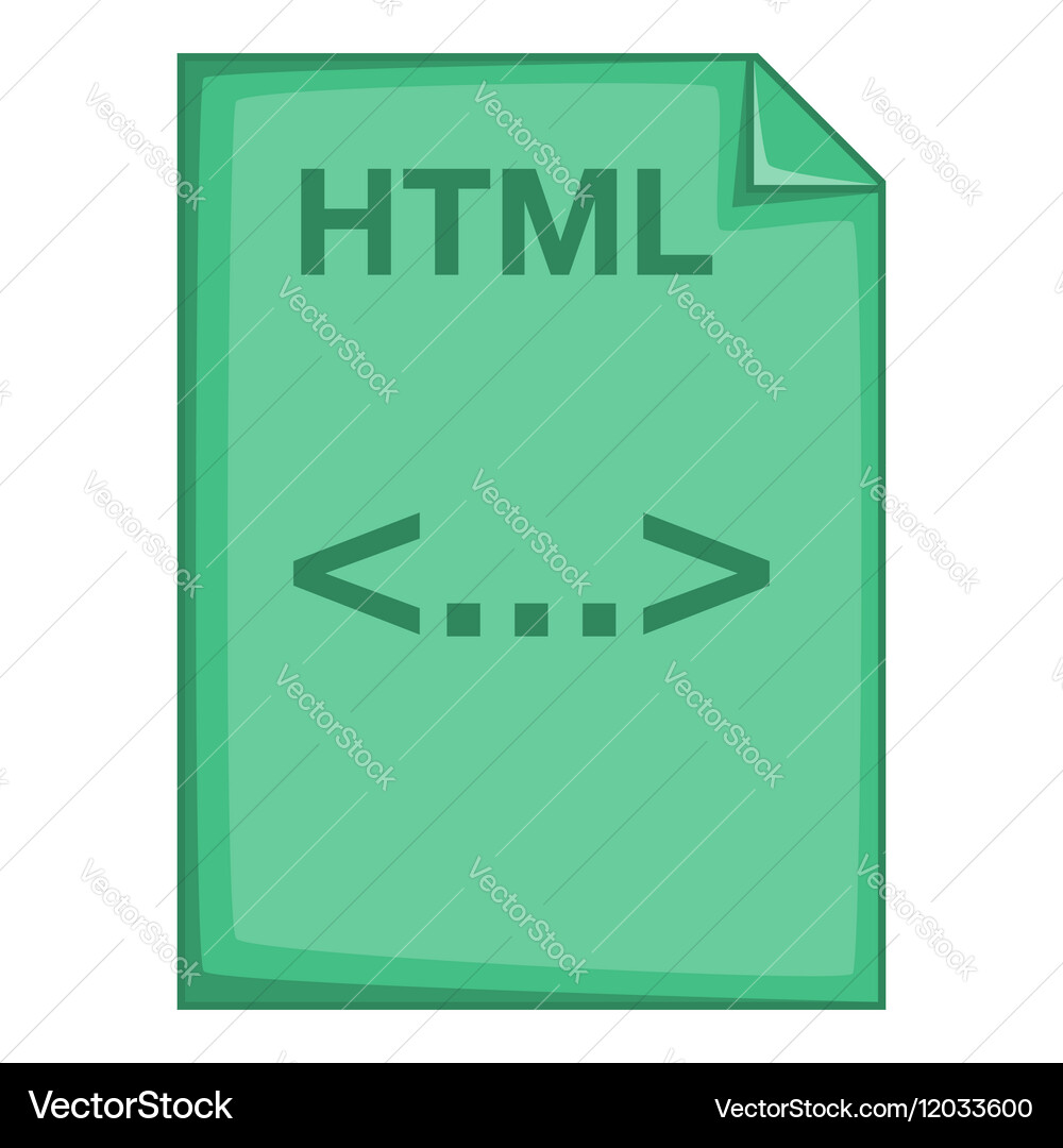 Html file icon cartoon style vector image