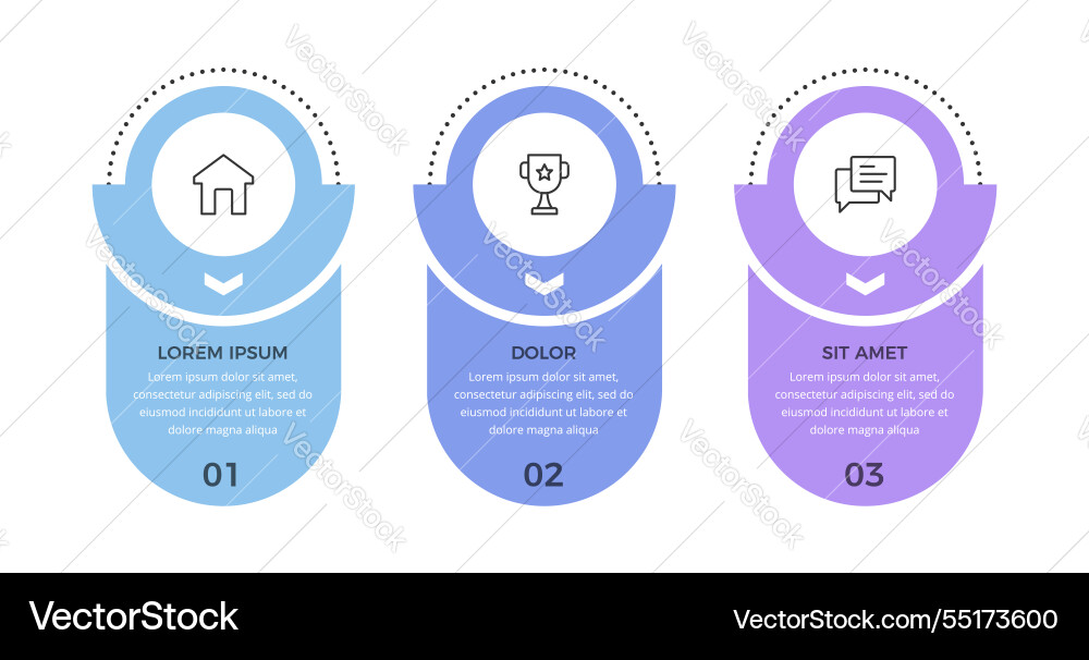Infographic template with 3 elements Infographic template with 3 elements vector image