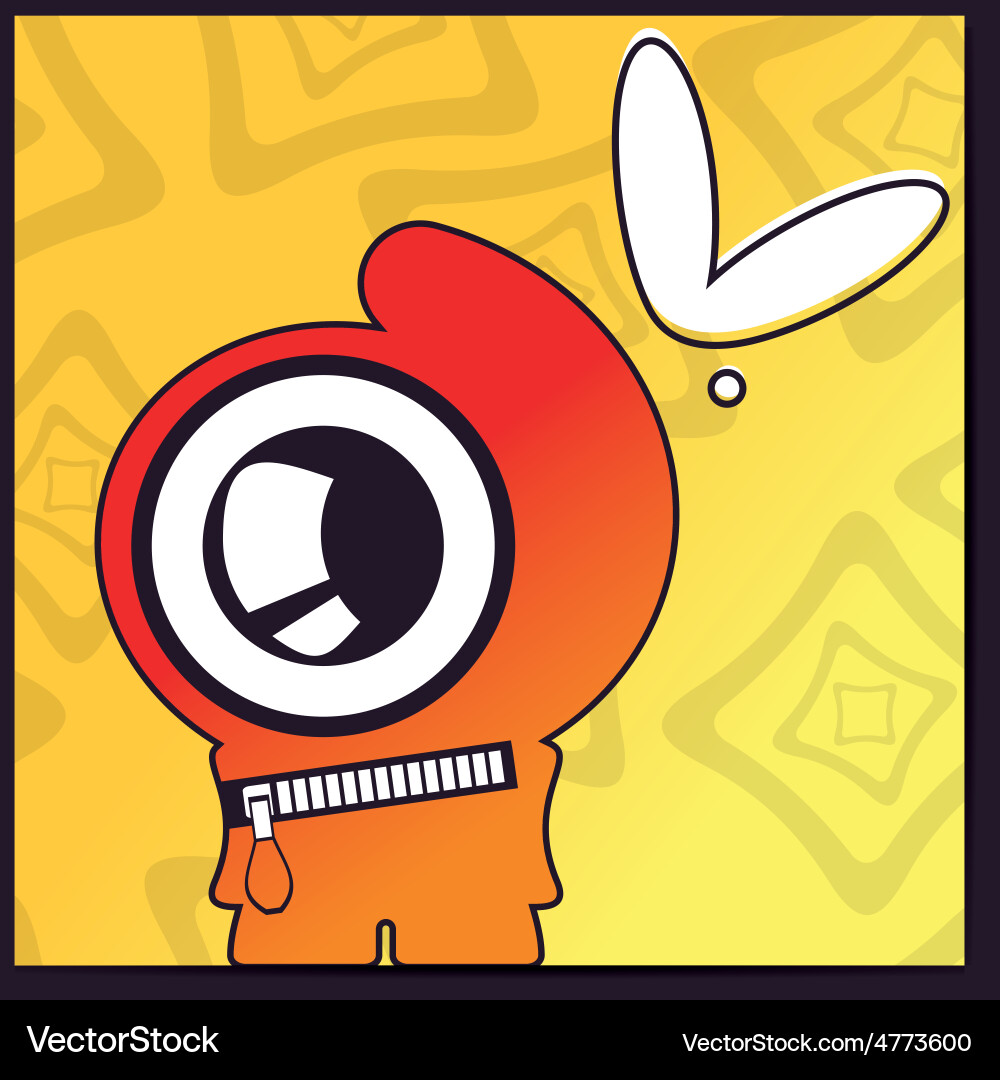 Monster with heart on abstract color background Vector Image