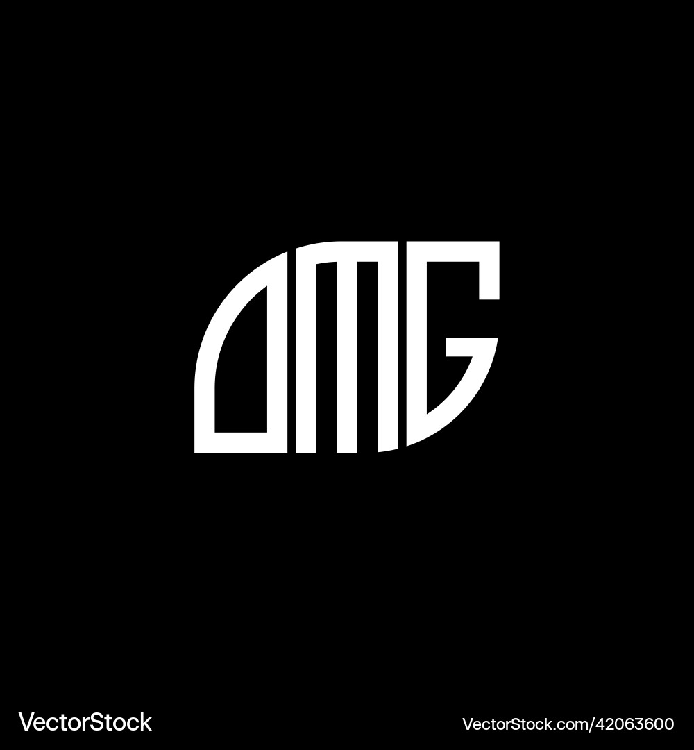 Omg letter logo design on black background Vector Image