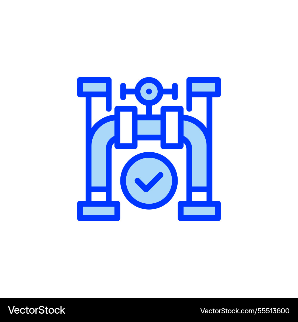Pipeline check filled line icon linear style sign Pipeline check filled line icon linear style sign vector image