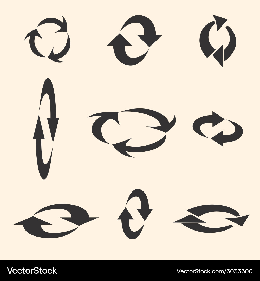 Rotating Arrows & Circular Symbols vector image