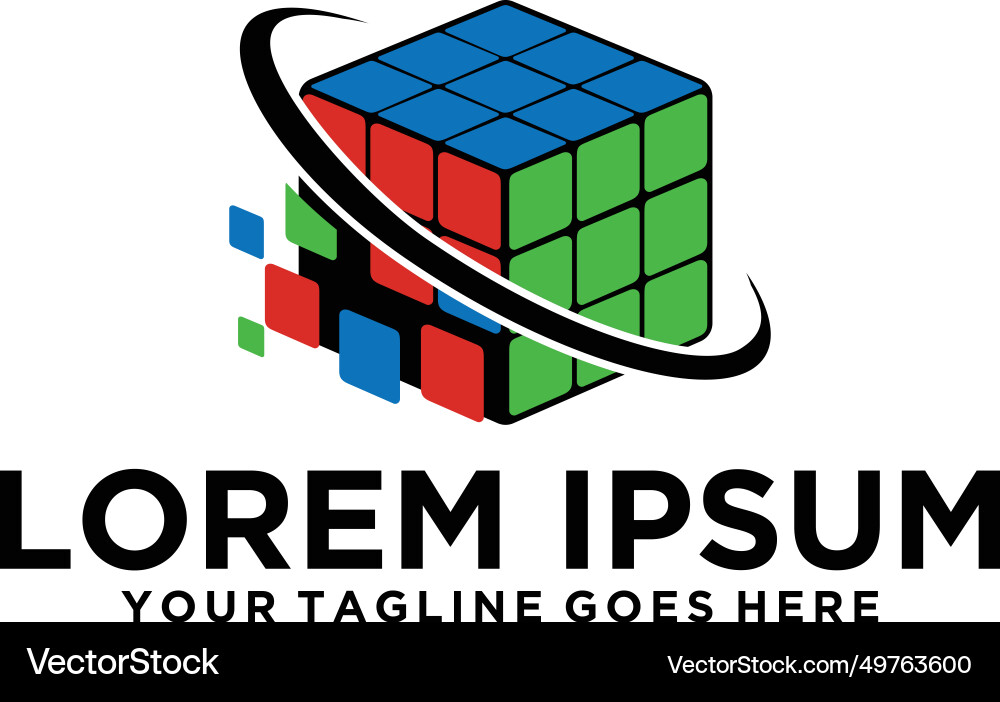 Rubiks cube problem solving logo Vector Image