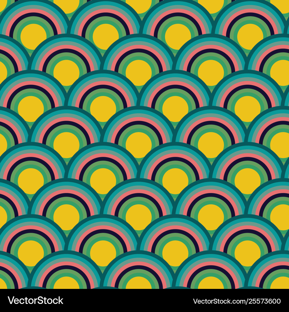 Scallop scale circle seamless repeat pattern Scallop scale circle seamless repeat pattern Vector Image