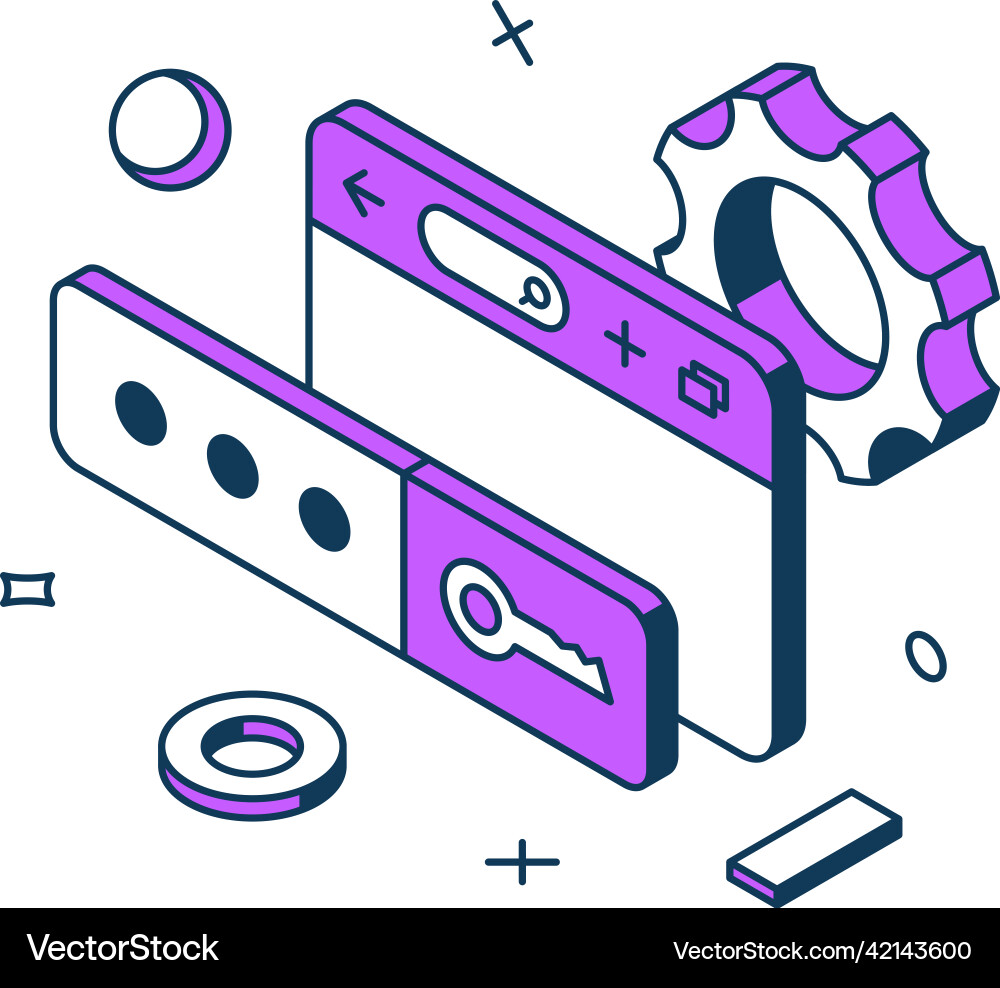 Secure Website Login Icon vector image