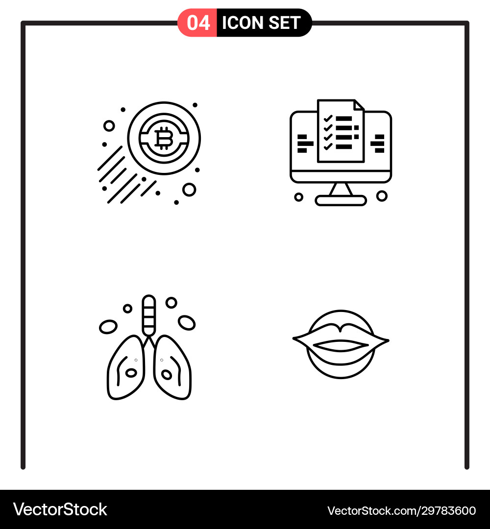 Set 4 line style icons for web and mobile Vector Image