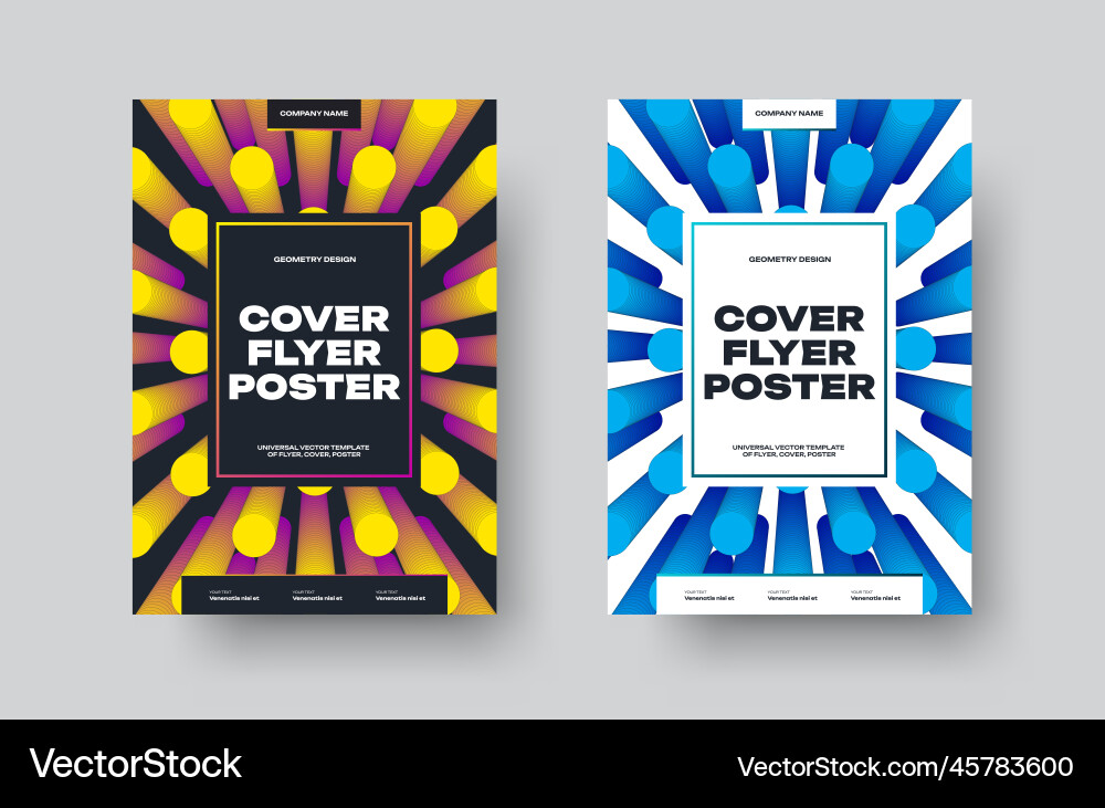 Set of flyers with dynamic geometric design eps10 Vector Image