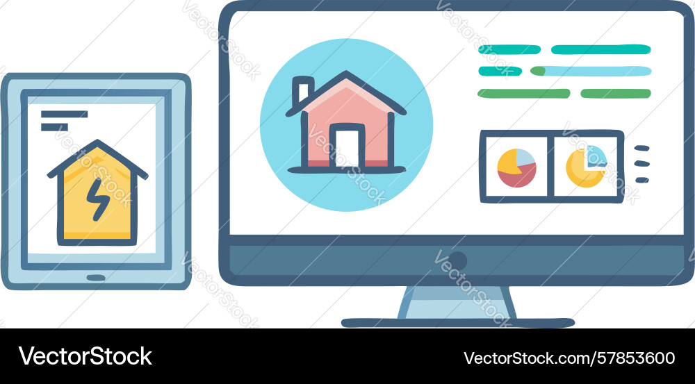 Smart home mobile app interface design Vector Image