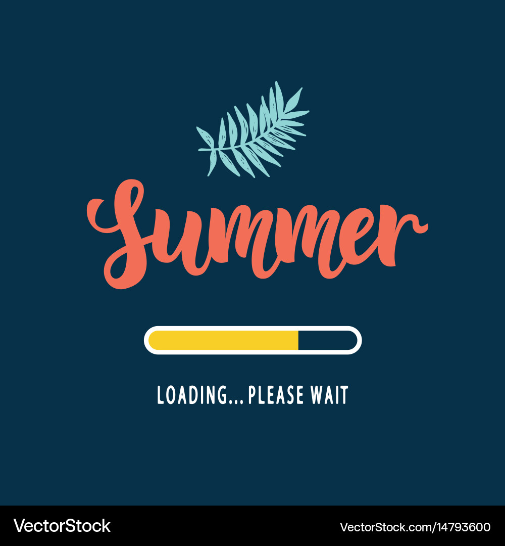 Summer loading please wait vector image
