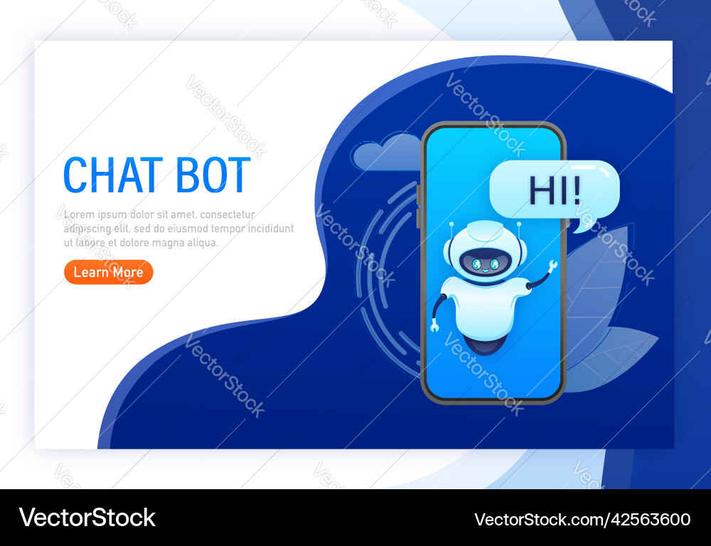 Support bot ai assistant flat icon with blue Support bot ai assistant flat icon with blue vector image