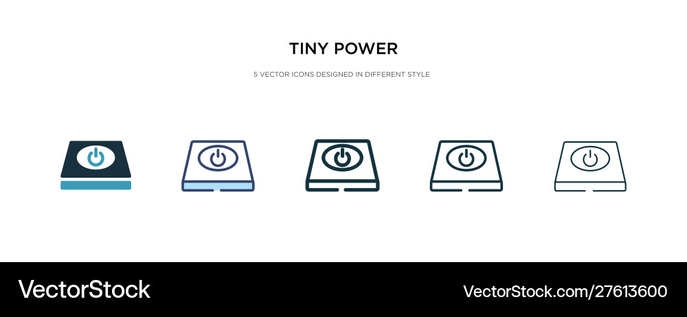 Tiny power icon in different style two colored vector image