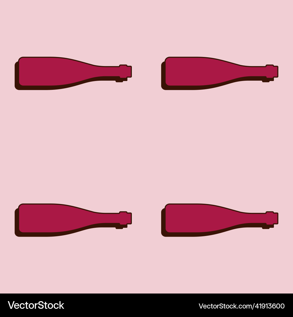 Wine bottles seamless pattern line art style Vector Image
