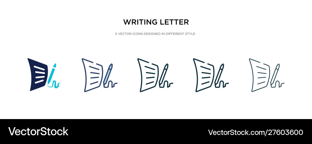 Writing letter icon in different style two Writing letter icon in different style two vector image