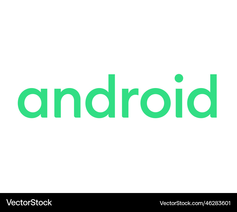 Android operating system logo symbol name green Android operating system logo symbol name green Vector Image