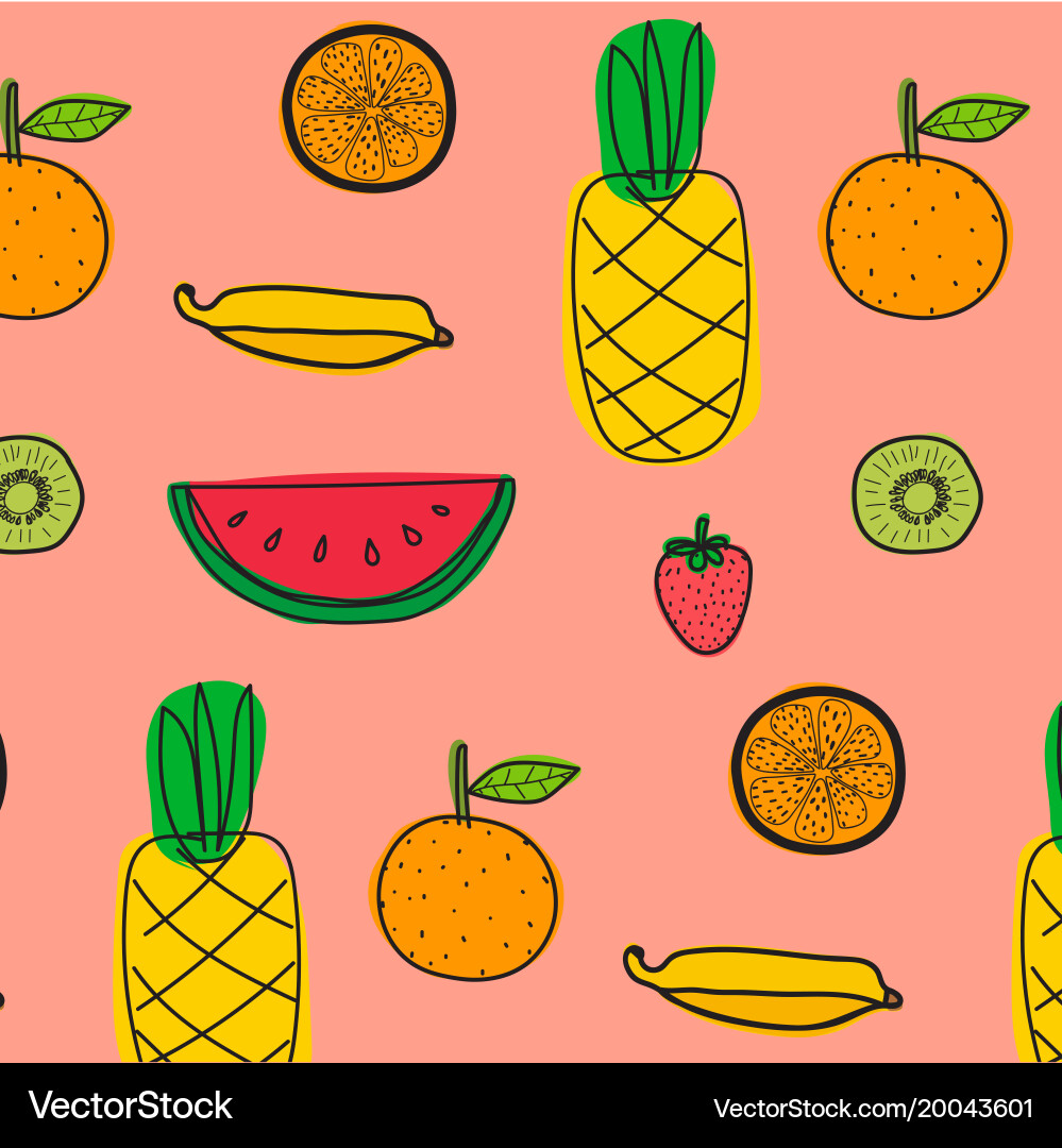 Background with fruits pattern vector image