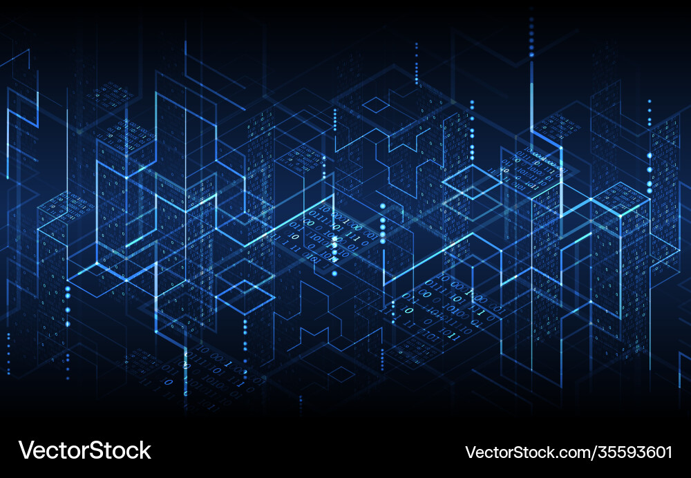 Binary Code Technology Background Vector Image