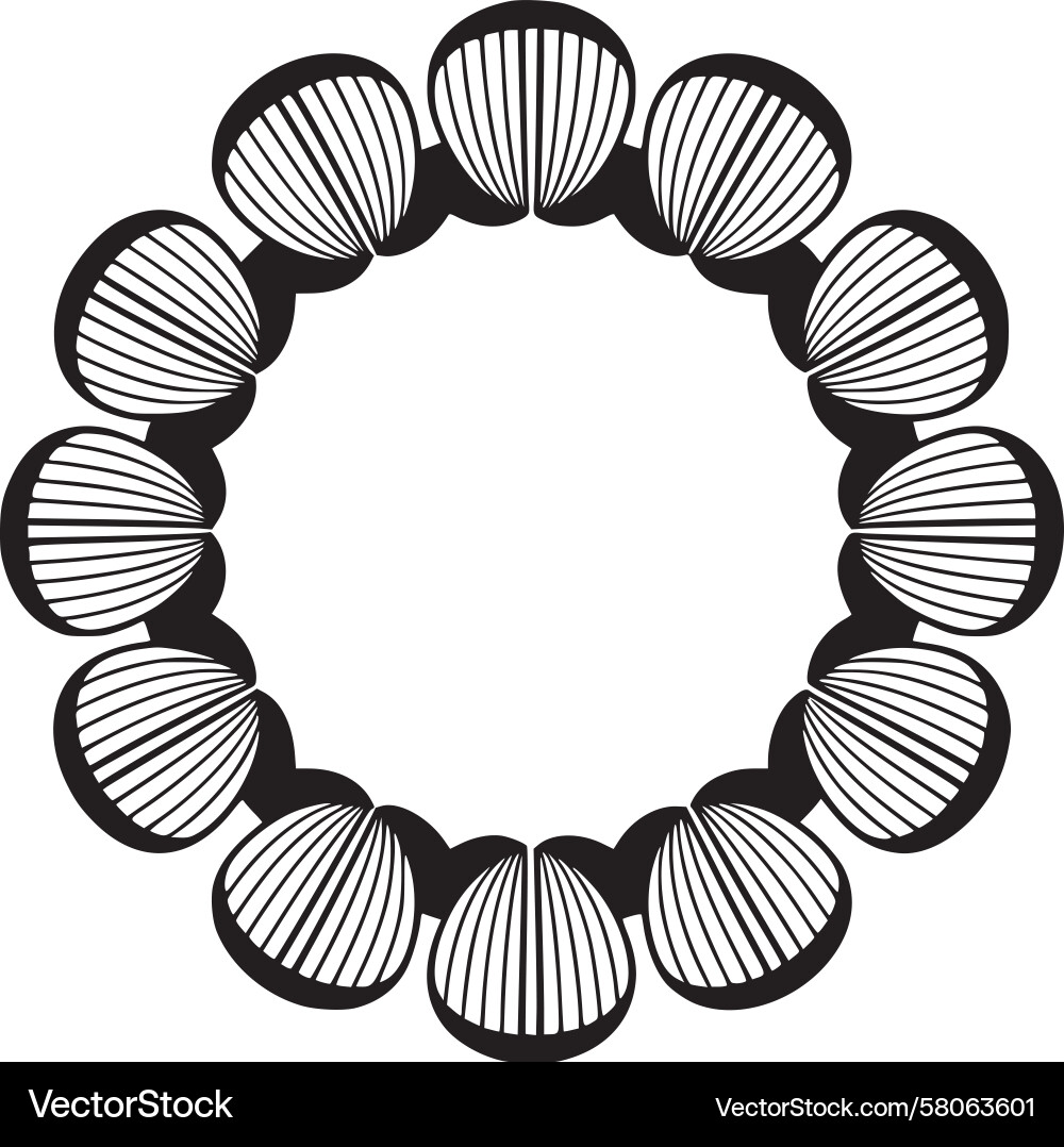Circular Shell Symmetry Pattern Vector Image