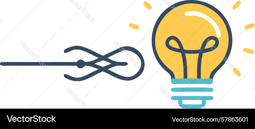 Complex problem idea knot icon design generative Vector Image