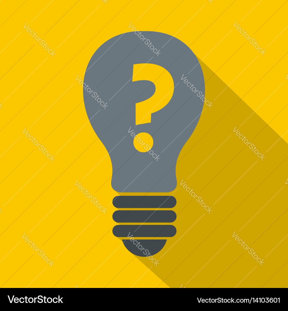 Gray light bulb with question mark inside icon vector image
