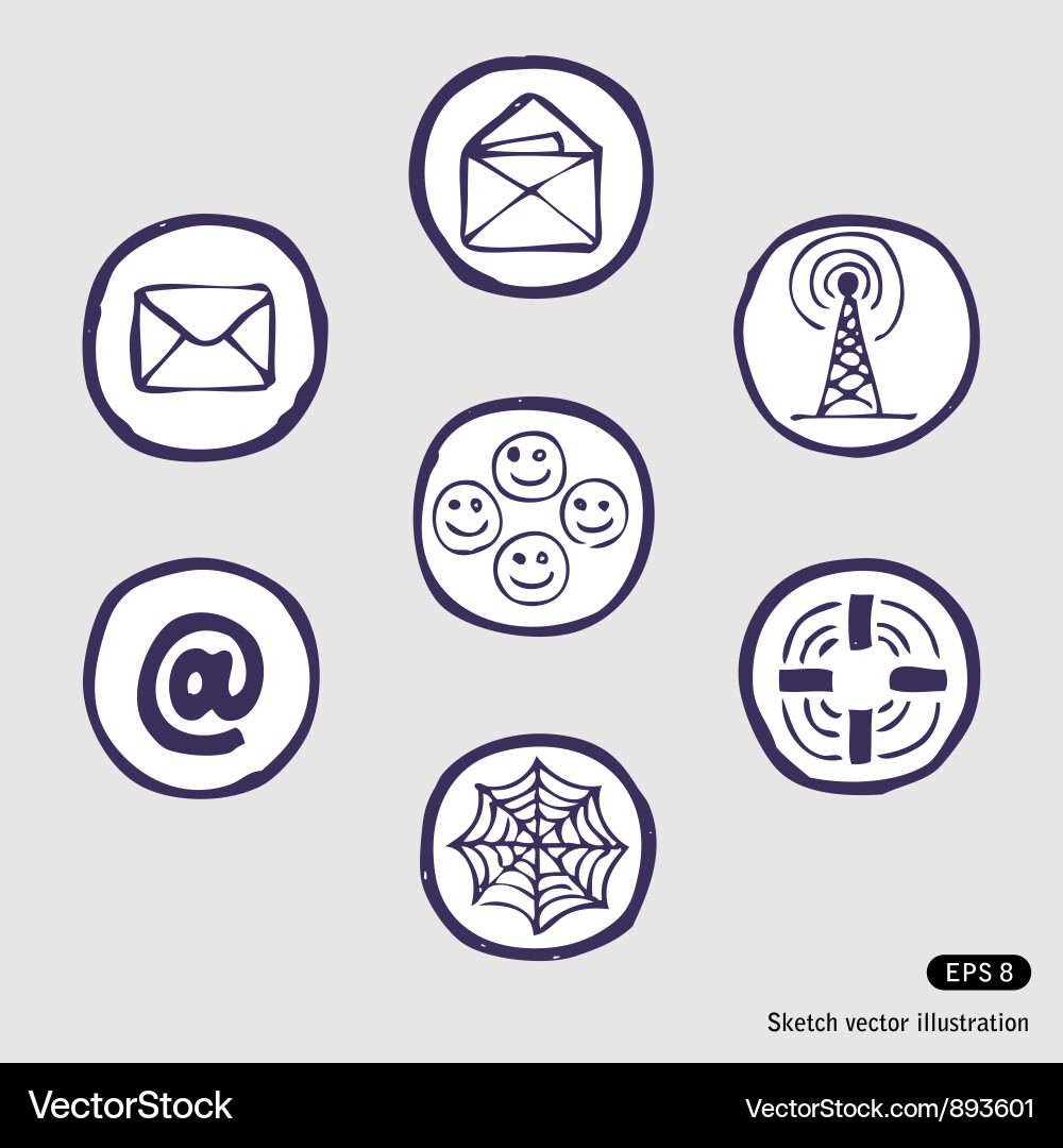 Internet devices icon set vector image