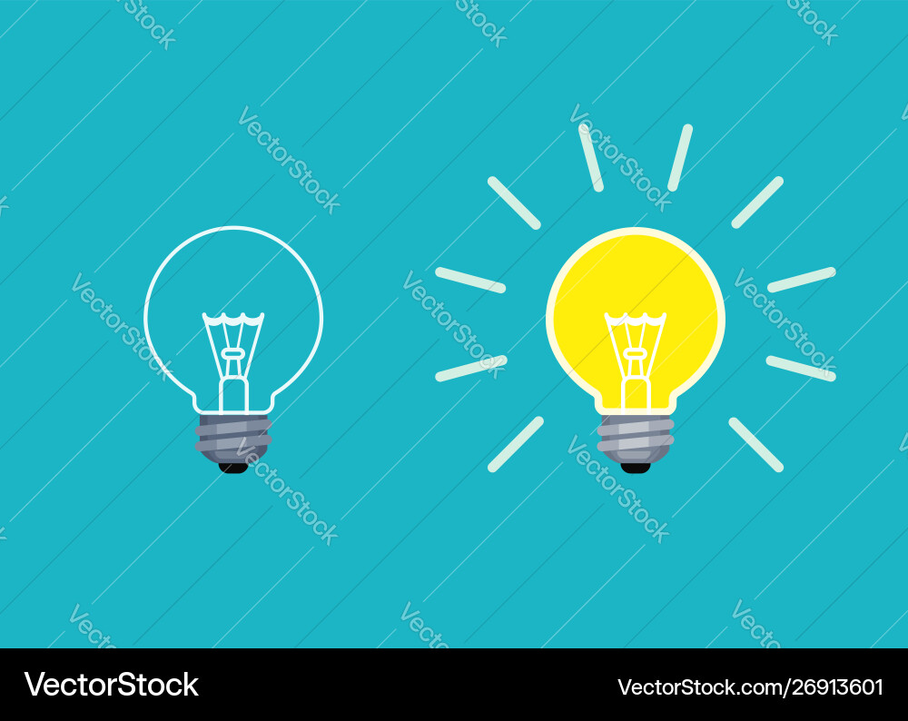 Light Bulb Toggle - Flat Style vector image