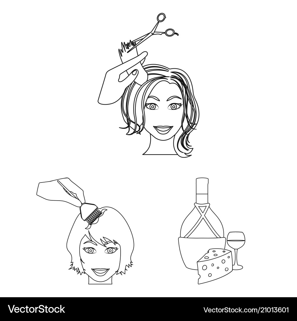 Manipulation by hands outline icons in set vector image