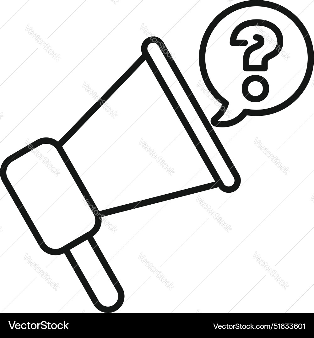 Megaphone announcing question with speech bubble Megaphone announcing question with speech bubble vector image