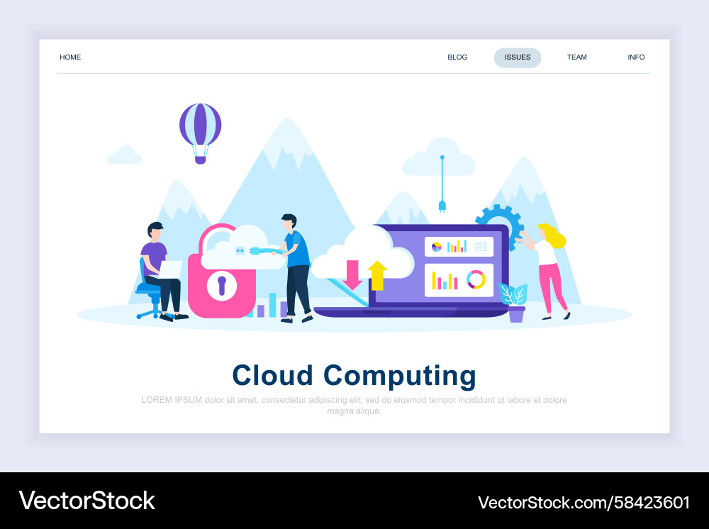 Modern Cloud Computing Concept Vector Image