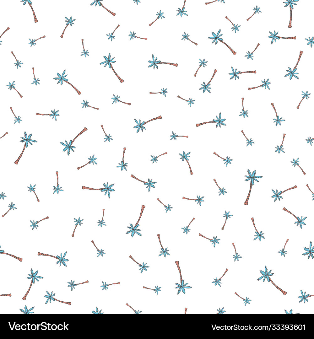 Palm trees seamless pattern on a white background Palm trees seamless pattern on a white background vector image