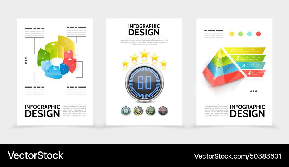Realistic infographic elements posters Vector Image