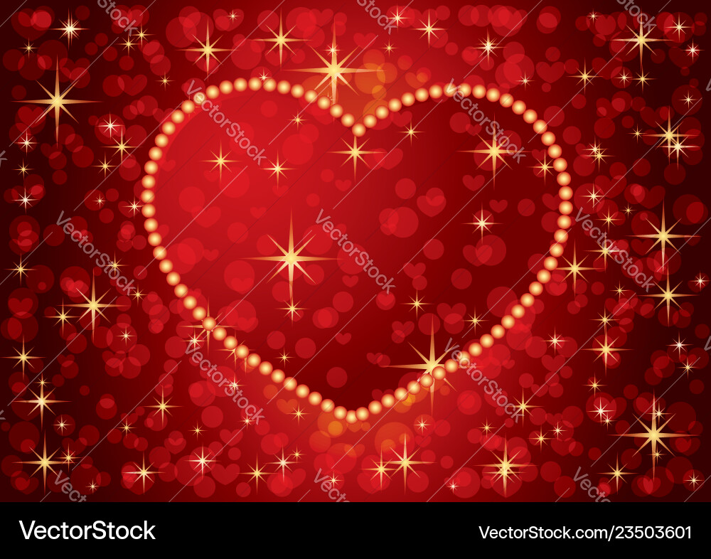 Red banner with heart Vector Image