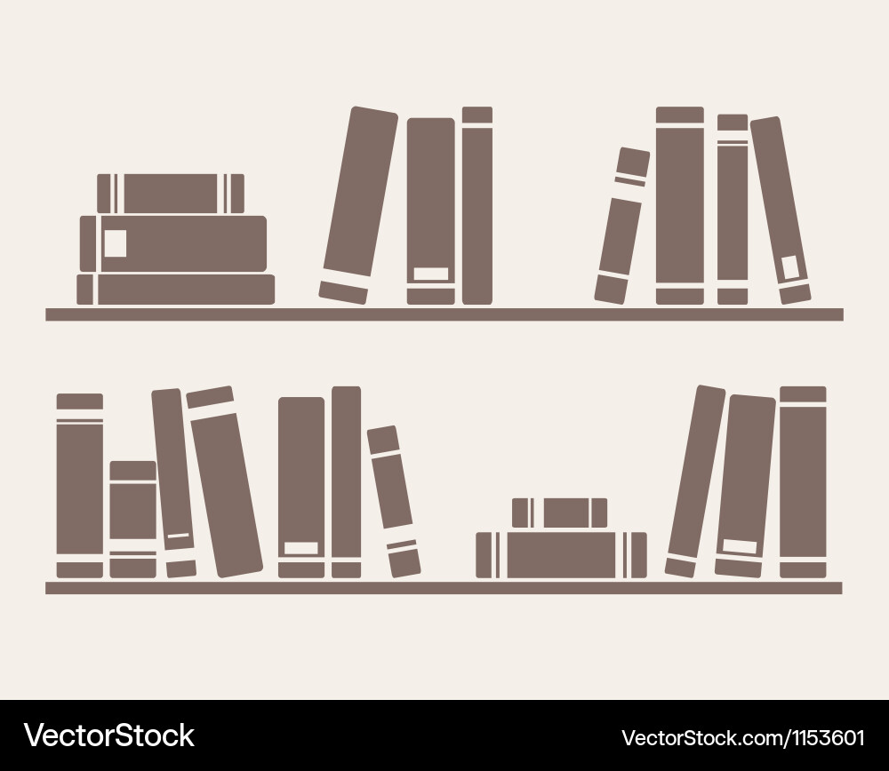 Retro Bookshelf Scene vector image