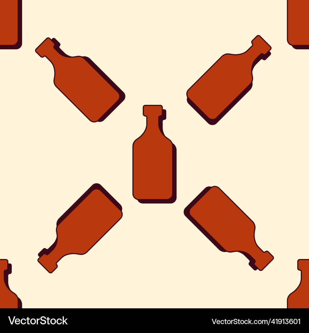 Rum bottles seamless pattern line art style Rum bottles seamless pattern line art style vector image