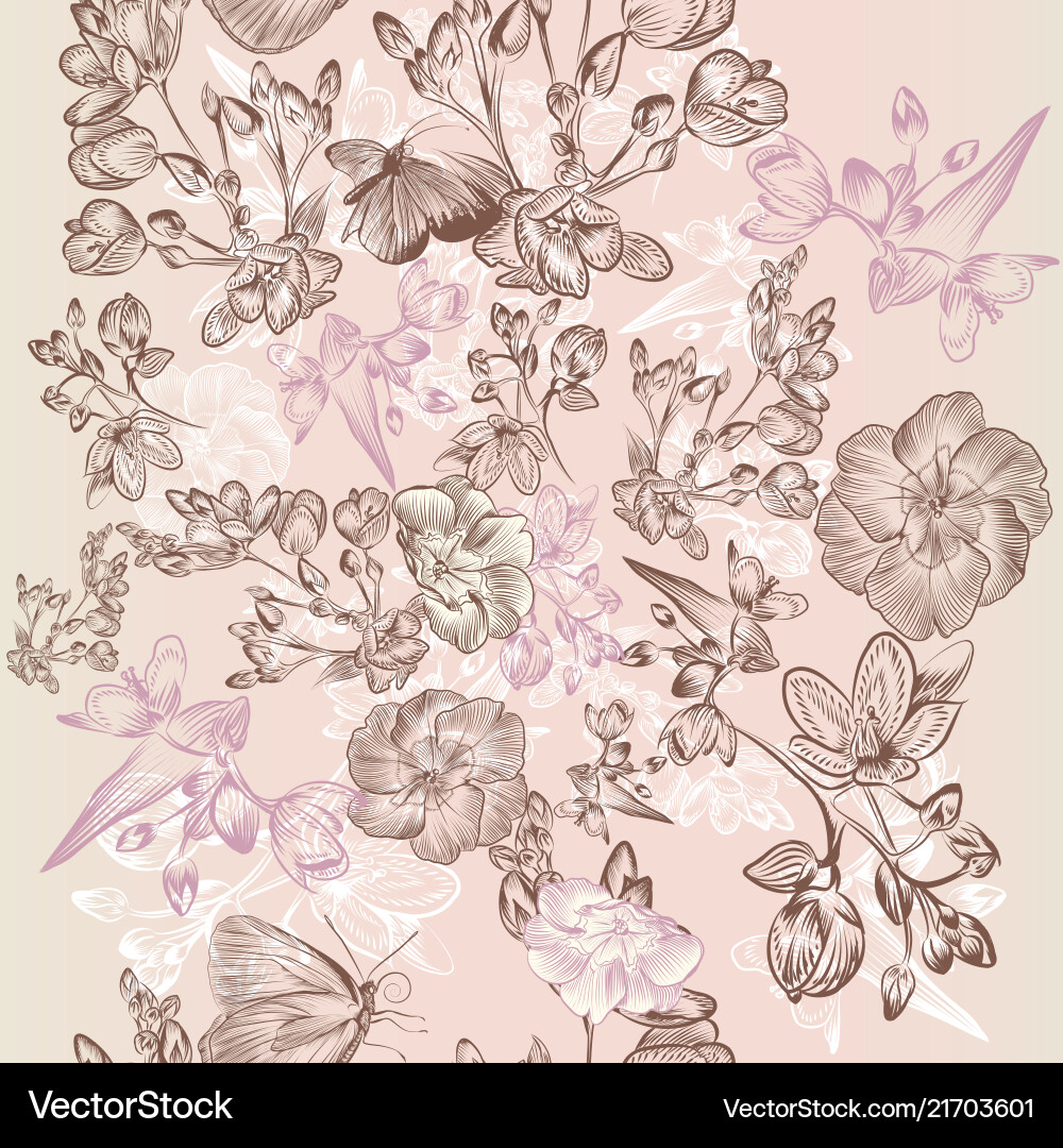 Seamless pattern with flowers Royalty Free Vector Image