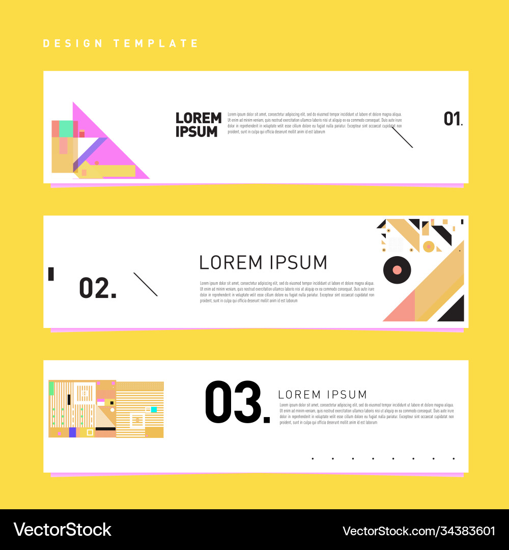 Set abstract banner web design template retro Set abstract banner web design template retro Vector Image