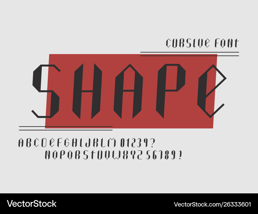 Shape fill font alphabet Vector Image