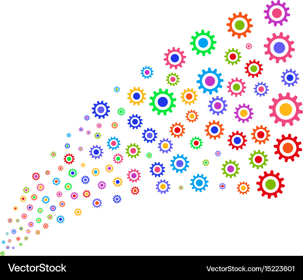Source stream of cogwheel vector image
