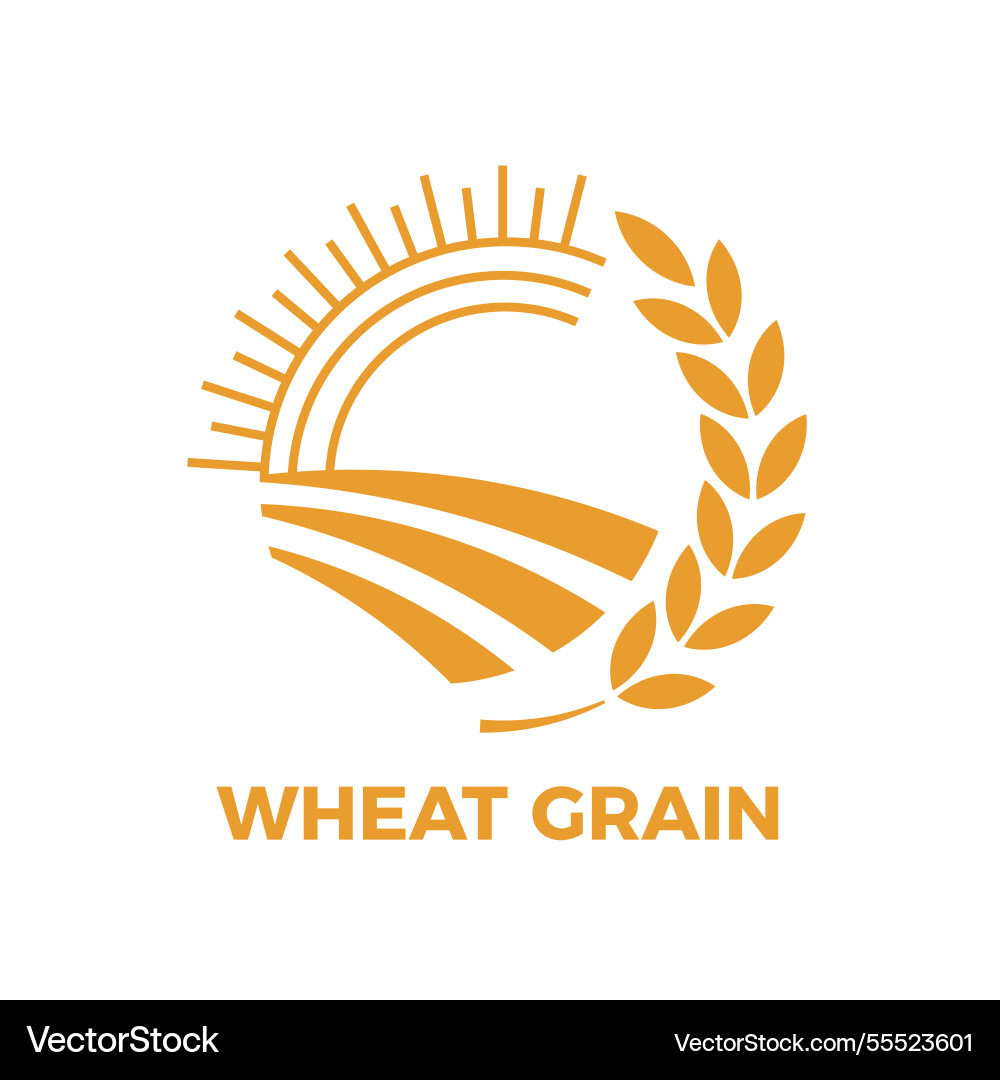 Stylized circular icon representing a wheat field vector image