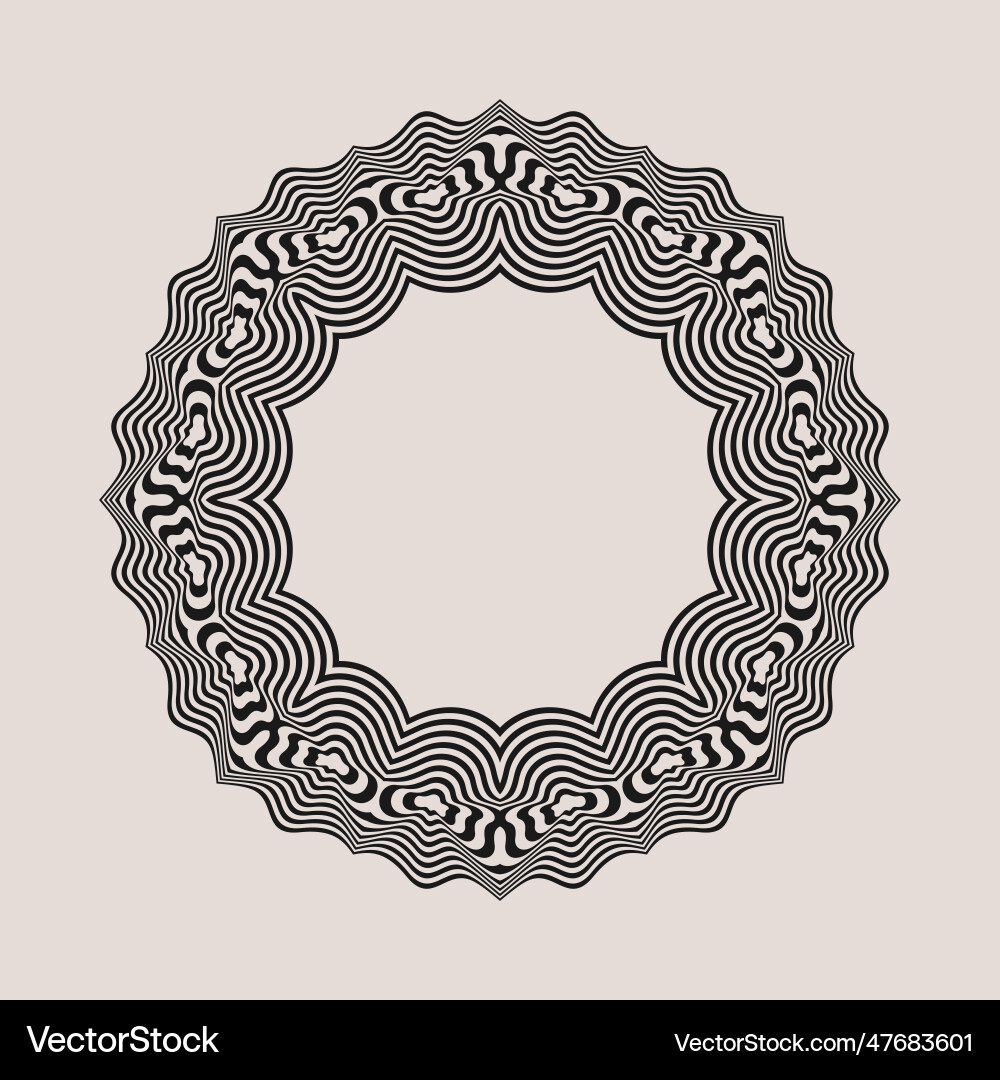 Symmetrical composition of wavy lines abstract Vector Image