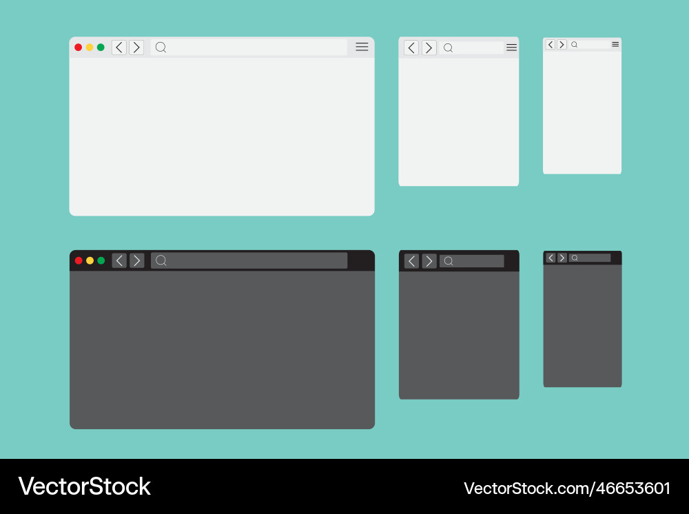 Web browser window mockup Web browser window mockup vector image
