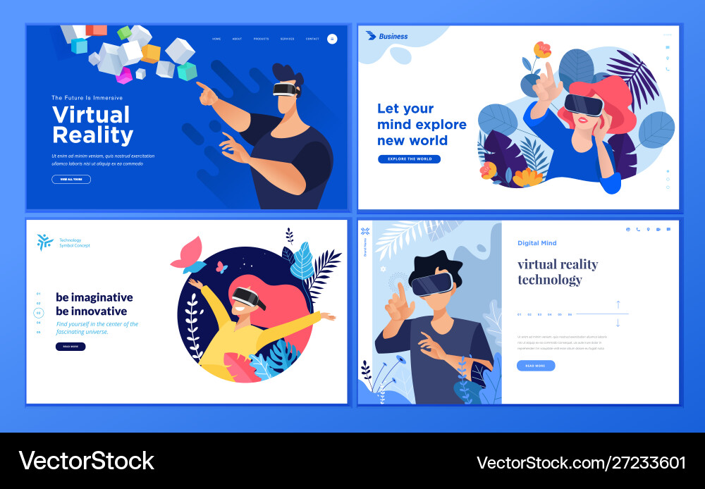 Web design templates virtual reality Web design templates virtual reality vector image