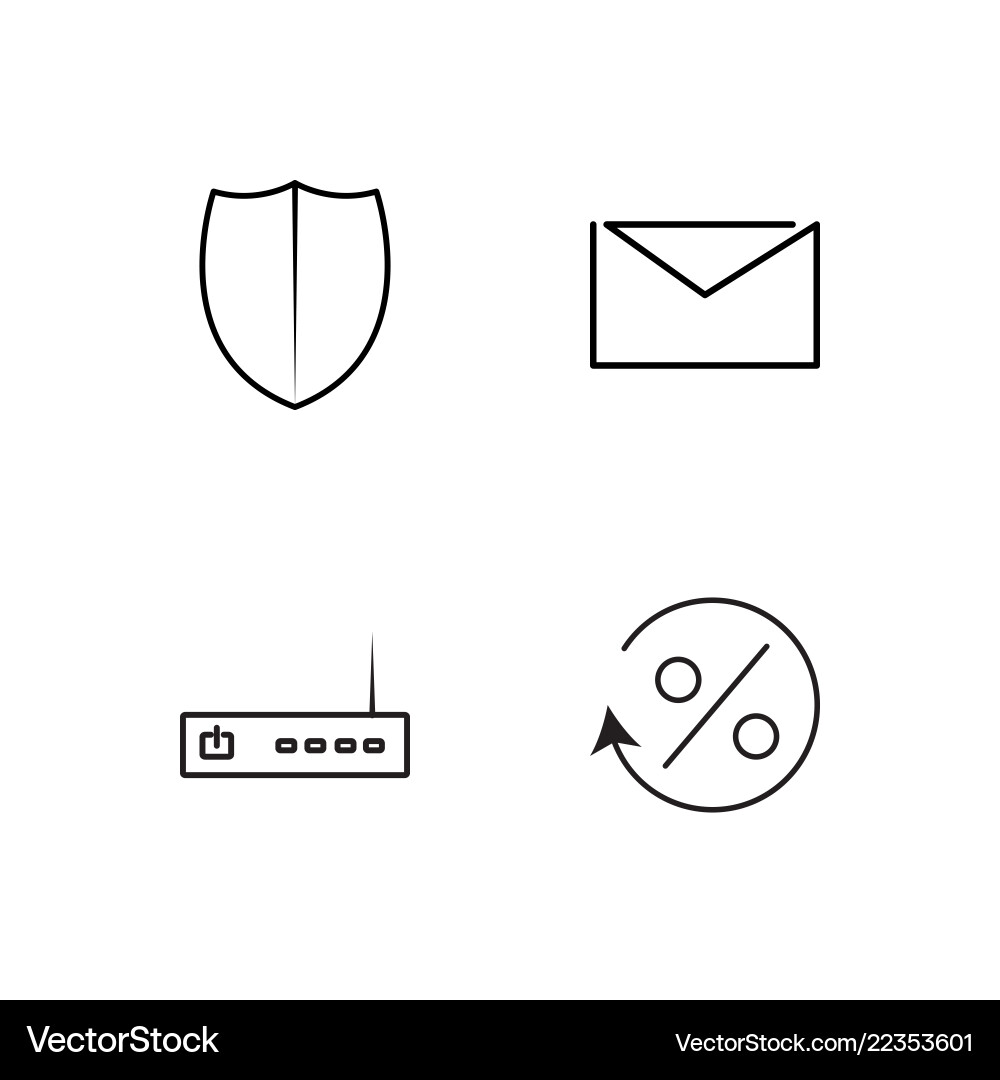 Web simple outlined icons set Web simple outlined icons set Vector Image