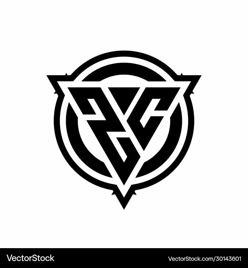 Zc logo with triangle shape and circle Zc logo with triangle shape and circle Vector Image