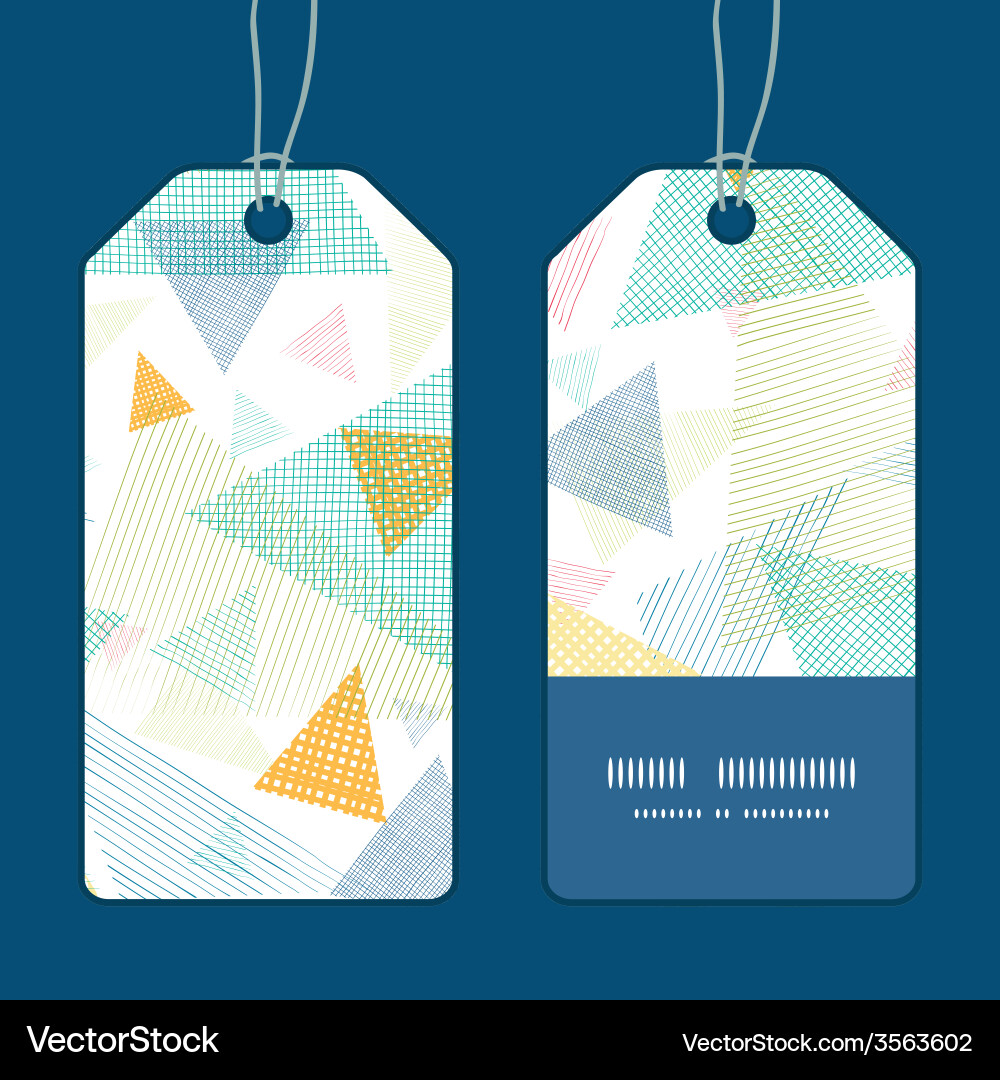 Abstract fabric triangles vertical stripe frame vector image