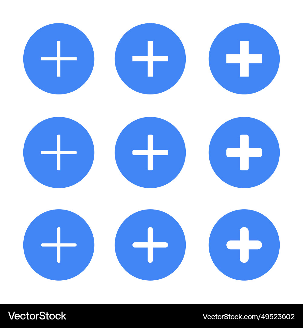 Add button icon in blue circle Add button icon in blue circle vector image