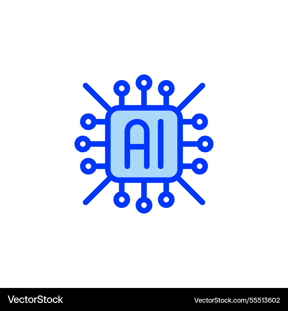 Ai monitoring filled line icon linear style sign Ai monitoring filled line icon linear style sign vector image