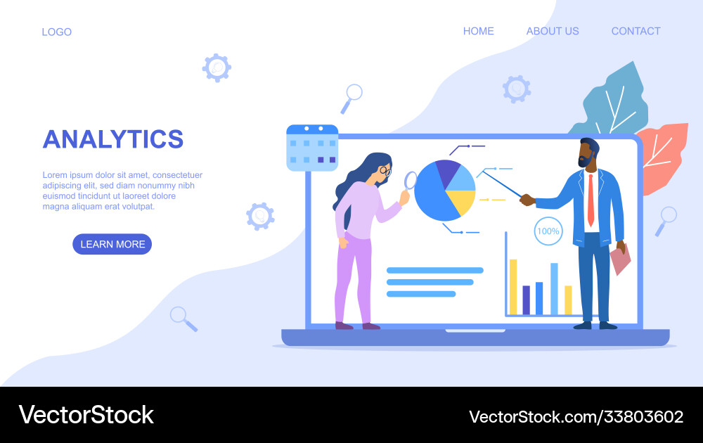 Analytics Website Template - Business Data vector image