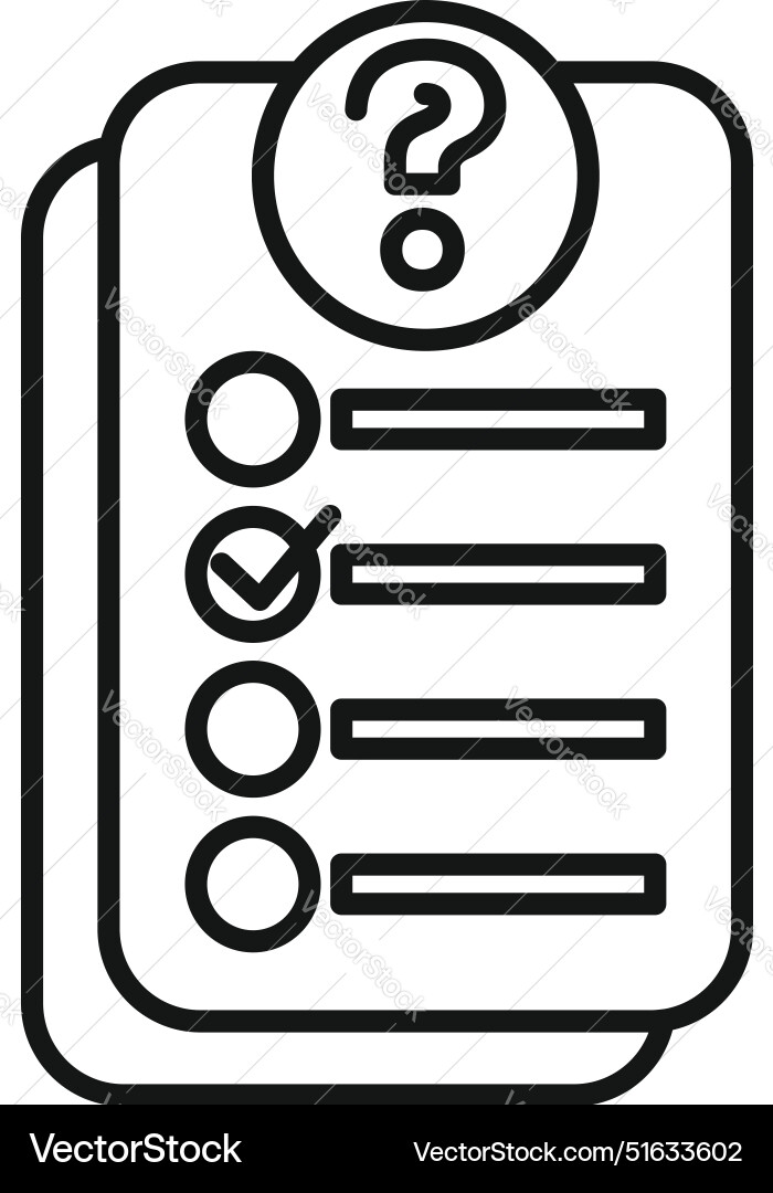 Checklist with question mark icon showing unknown Checklist with question mark icon showing unknown vector image